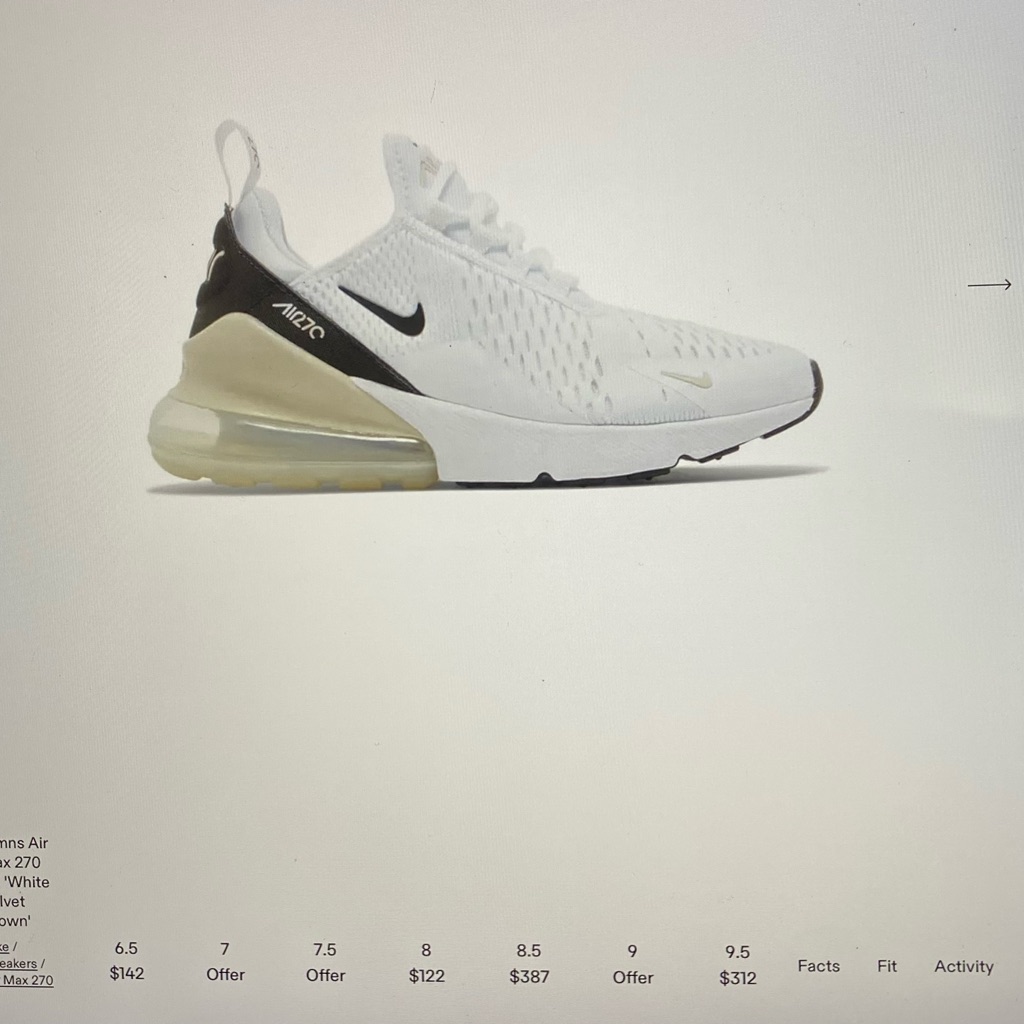 Nike Air Max 270 White And Black Sneakers